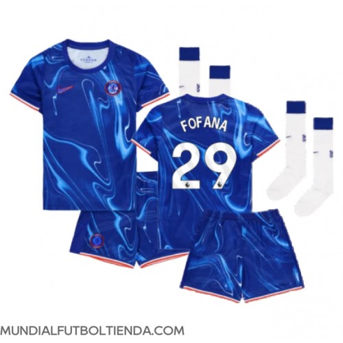 Camiseta Chelsea Wesley Fofana #29 Primera Equipación Replica 2024-25 para niños mangas cortas (+ Pantalones cortos)